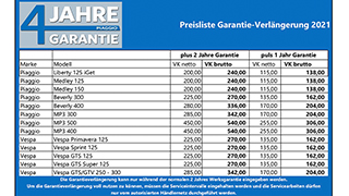 VK Preisliste Garantieverlangerung Bg