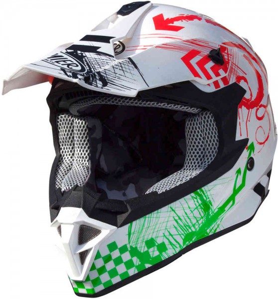 PREMIER MOTOCROSS HELM EXIGE WHITE/RED/GREEN